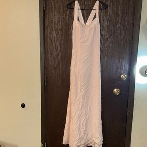Stylish Light Pink Cross-Back Dress